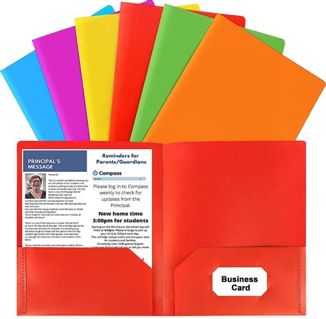 presentation folders with business card holder